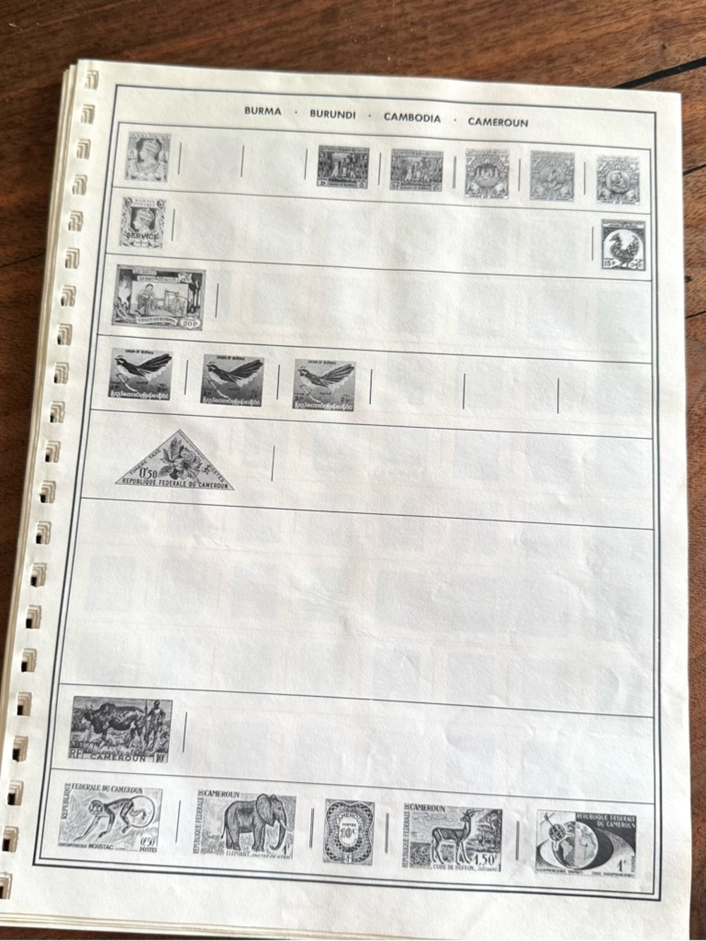 16 Empty Stamp Collecting Sheets - USA, Cambodia, Russia, Uruguay, China, Canada